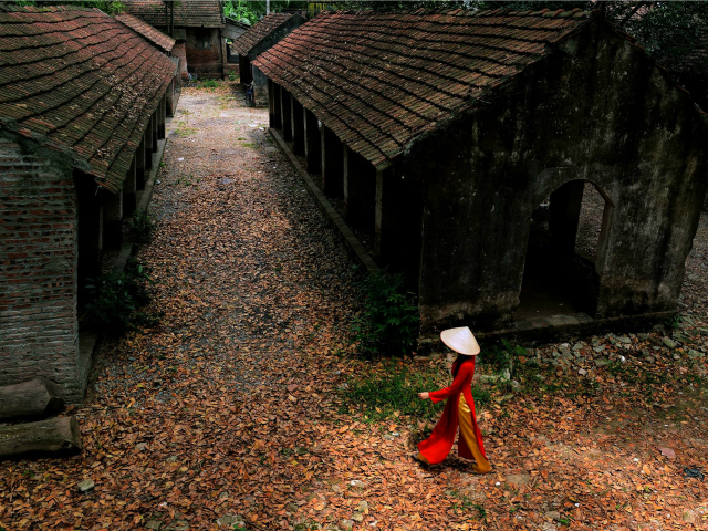 woman walking in Vietnam
