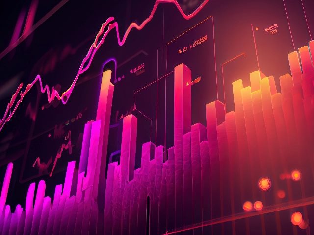 Graph in magenta and orange showing bar and line graphs indicating growth trends in piece reporting CX trends. 