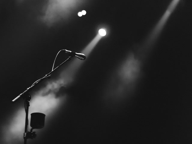 spotlight on an empty mike