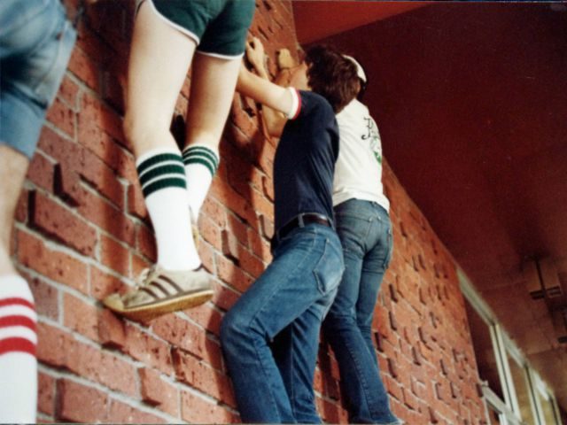 Climbing in tube socks