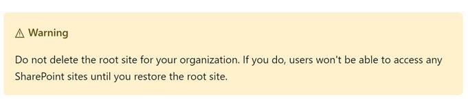 sharepoint warning