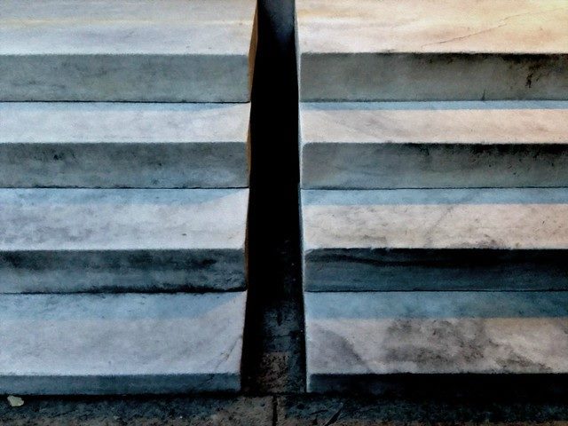 two marble staircases
