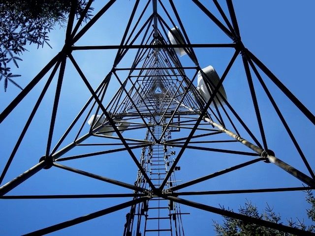 cell tower from underneath