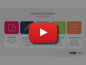 Screenshot from on-demand webinar of CMSWire-Unily by Brightstarr webinar on building a business case for an office 365 intranet.