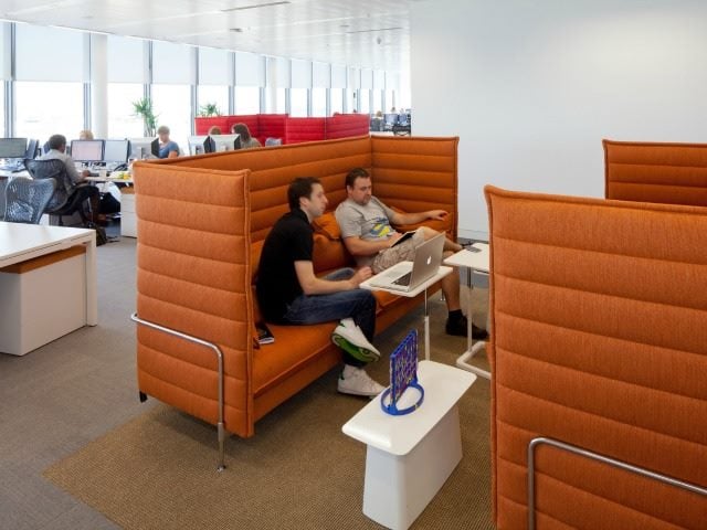 open plan office with mixed seating areas