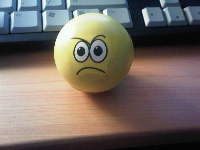 angry stress-relief ball