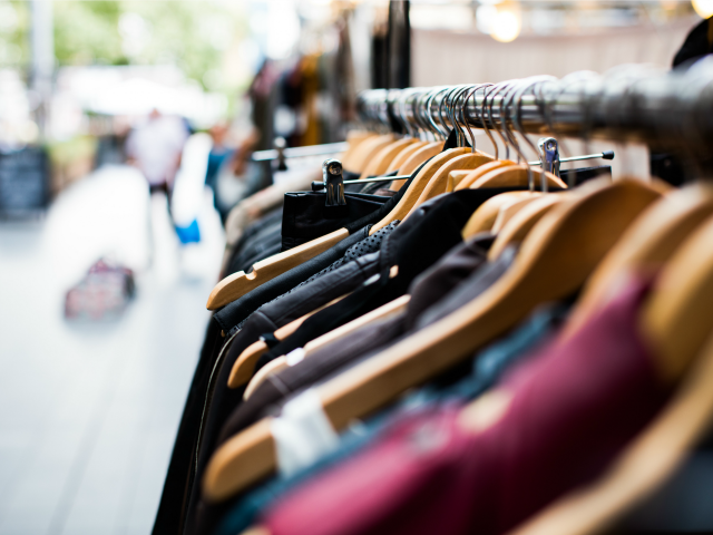 clothing on a rack