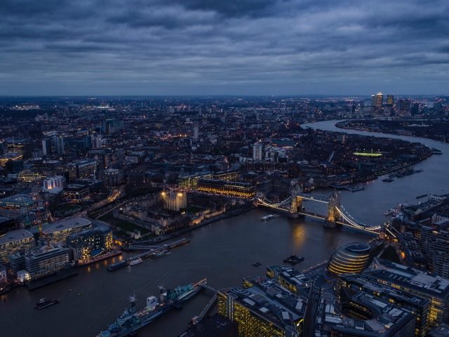 view of London from above