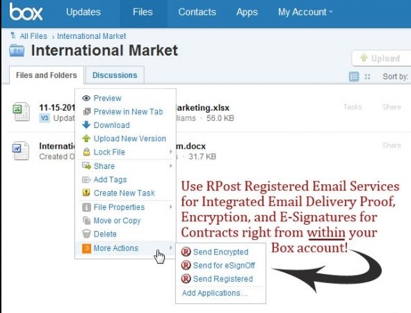 RMail Web app inside Box