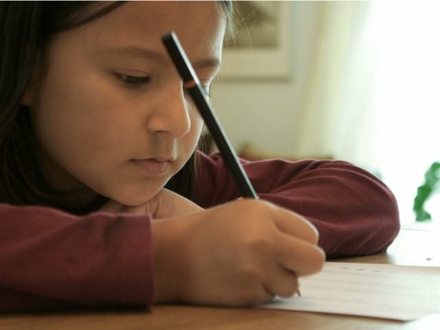 doing her homework