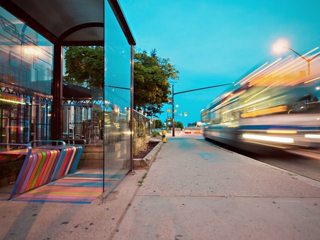 bus in motion