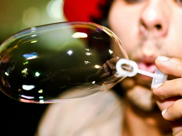 blowing bubbles 