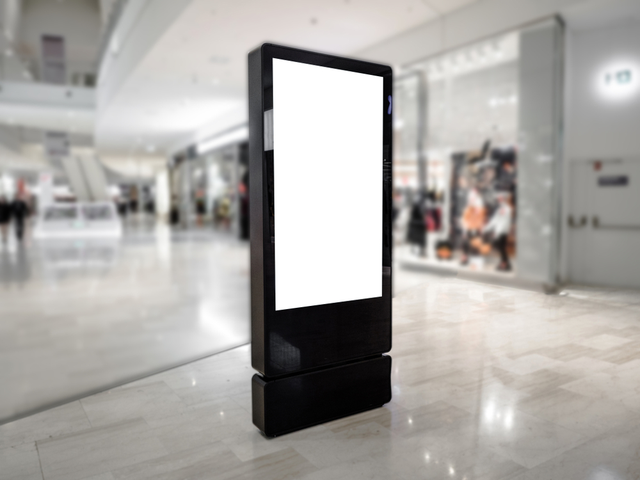 A digital sign inside a large shopping mall - digital signage concept
