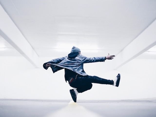 man dancing in an open space