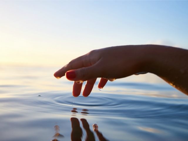 touching water