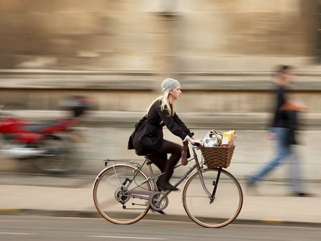 to market on a bicycle