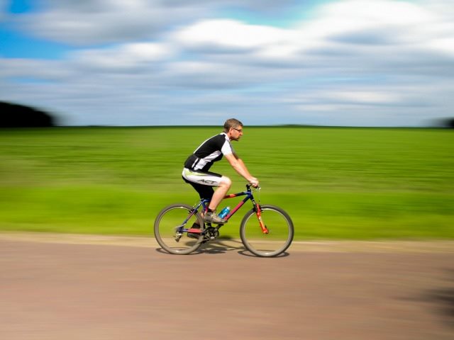 man on a bicycle