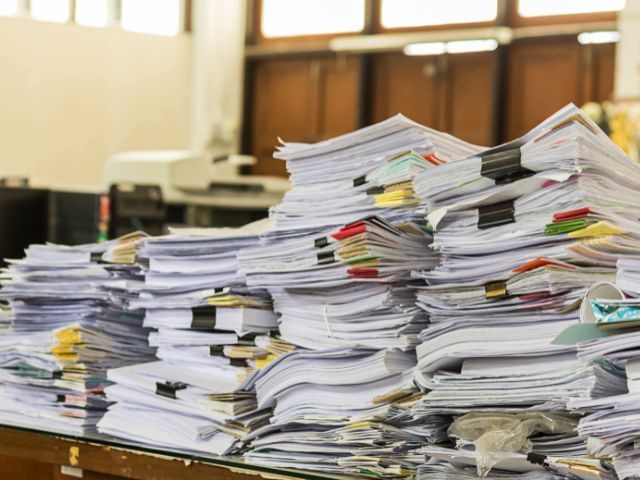 Stacks of papers