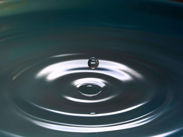 concentric circles showing the impact of a drop of water