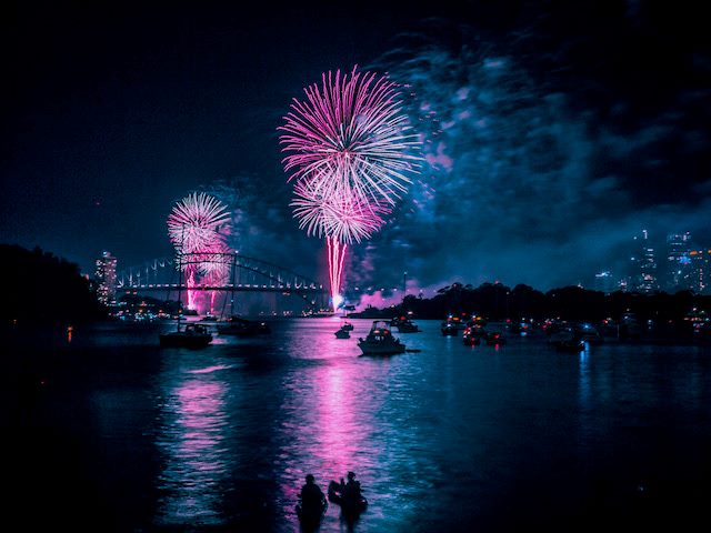 fireworks on New Year's eve