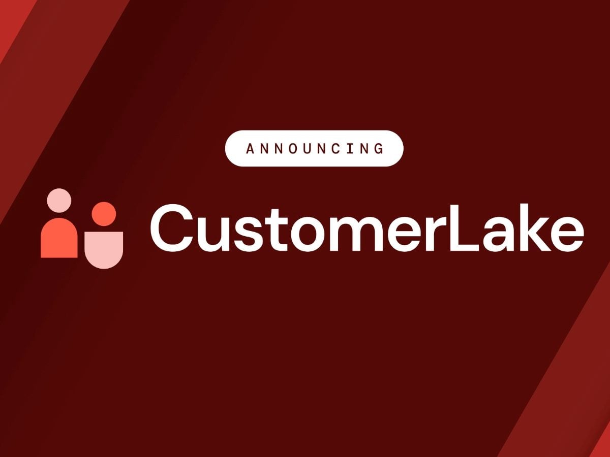 CustomerLake logo against red background for Databricks' new customer data platform.