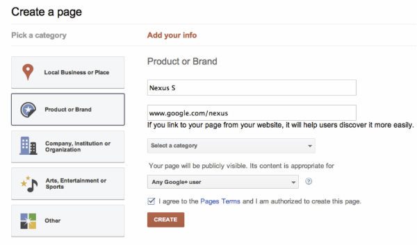 Create a Google Page