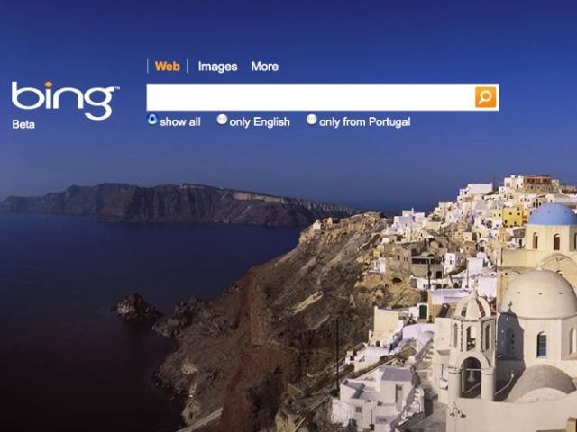 Bing beta page, Portugal