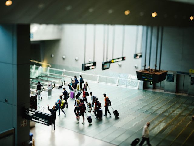 scene in an airport