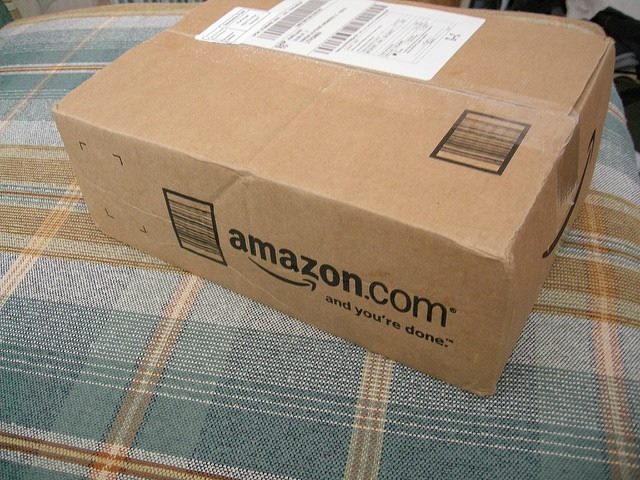 box with amazon label 