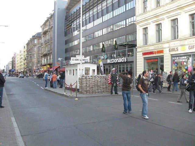 Site of Checkpoint Charlie in Germany.