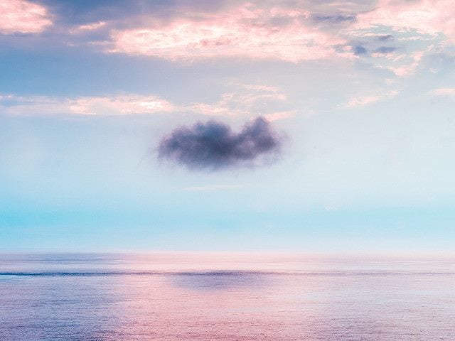 single cloud over water