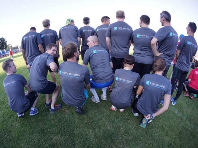 Solid servision employees at a recent 4km race in Dresden, Germany.