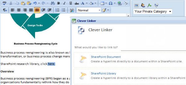 Share point and clever linker