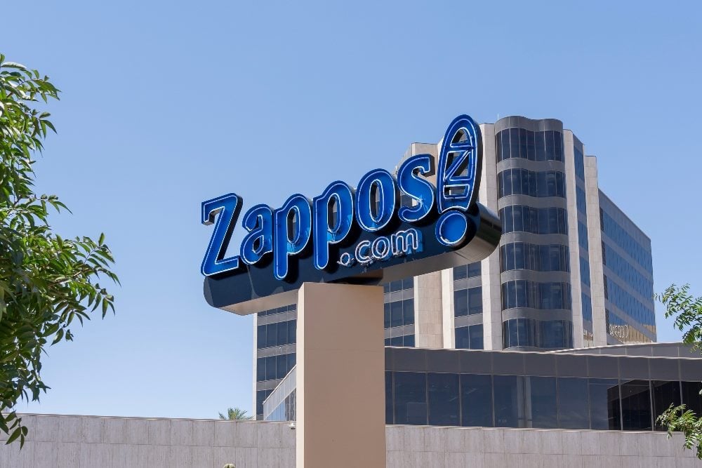 Zappos.com sign at headquarters in Las Vegas, Nevada.