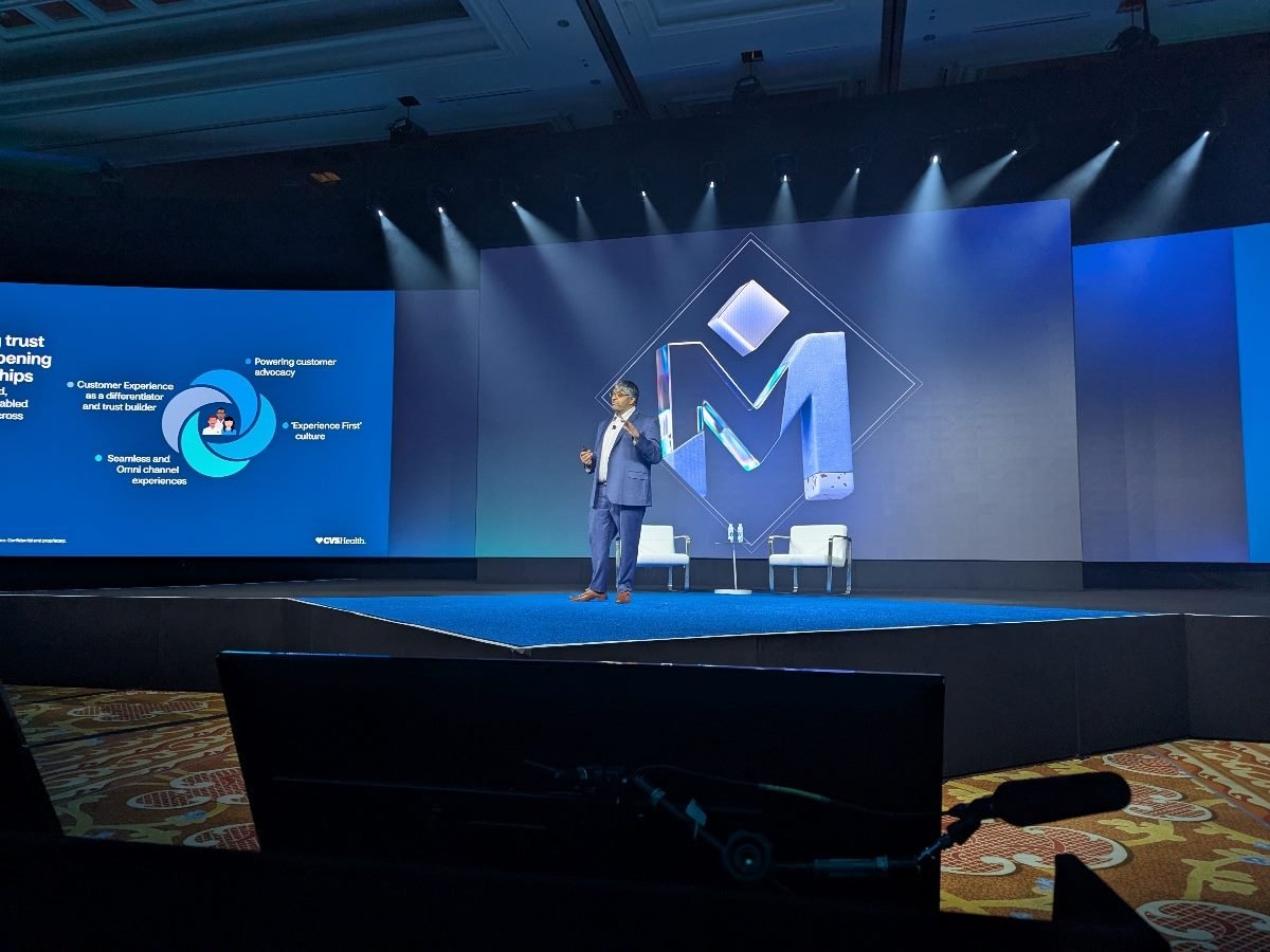 Sri Narasimhan, VP, Enterprise Customer Experience, CVS Health, on stage at Wynn Resort in Las Vegas for the Medallia Experience conference.