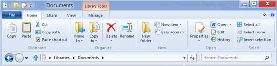 Microsoft Windows 8 Explorer Ribbons