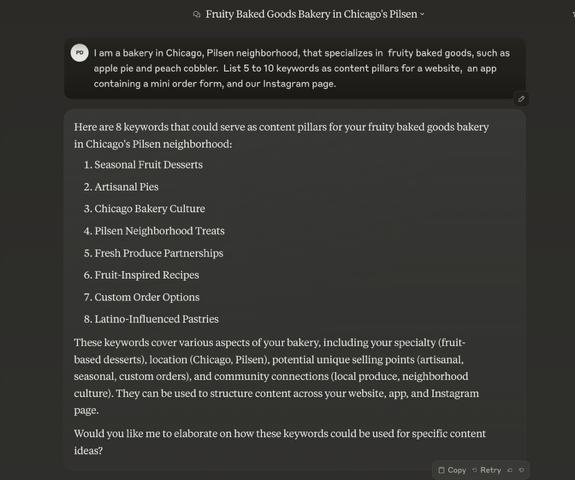 SEO Keyword Suggestions with AI