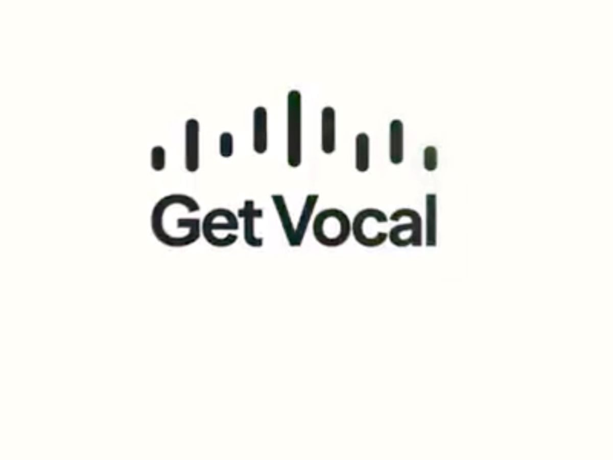 GetVocal logo, written in black with vertical lines above against a white backdrop.