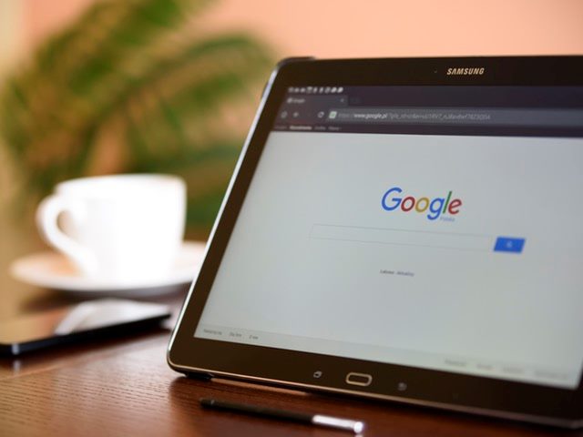 Google on a Samsung tablet