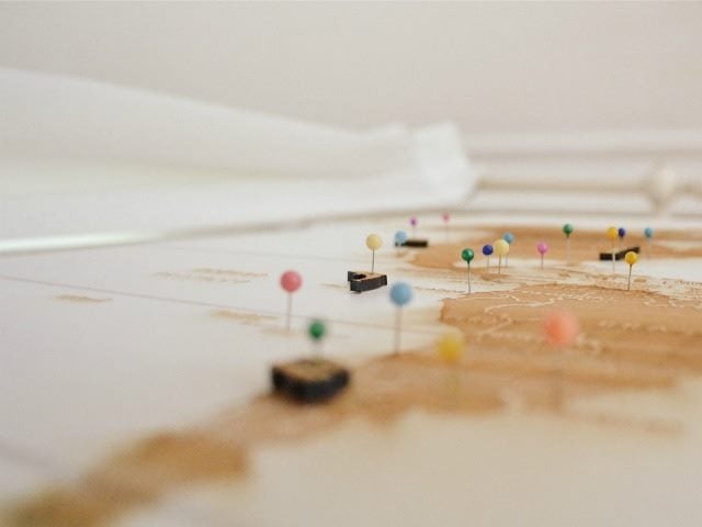pins on a map