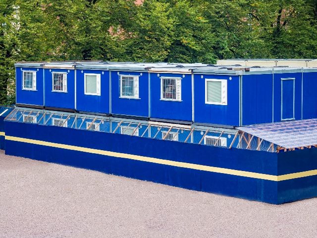 Modular building for construction workers.  