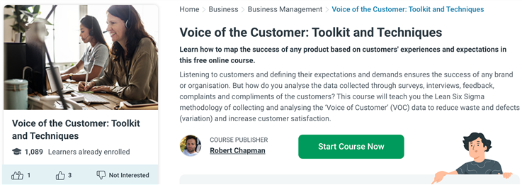 Alison Voice of the Customer CX Course