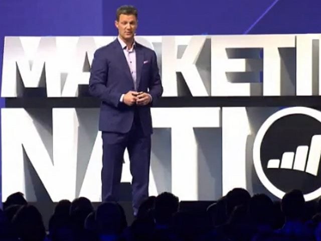 Marketo CEO Steve Lucas on stage.