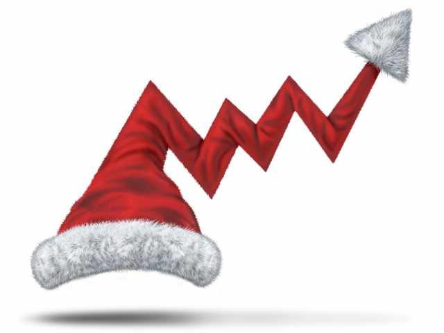 Santa Clause turned bar graph point up