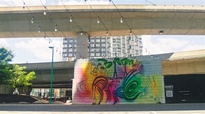 HubSpot commissioned this new mural at 90 Traveler St., a popular park space nestled underneath the overpass between the South End and South Boston, to celebrate the LGBTQ+ community.