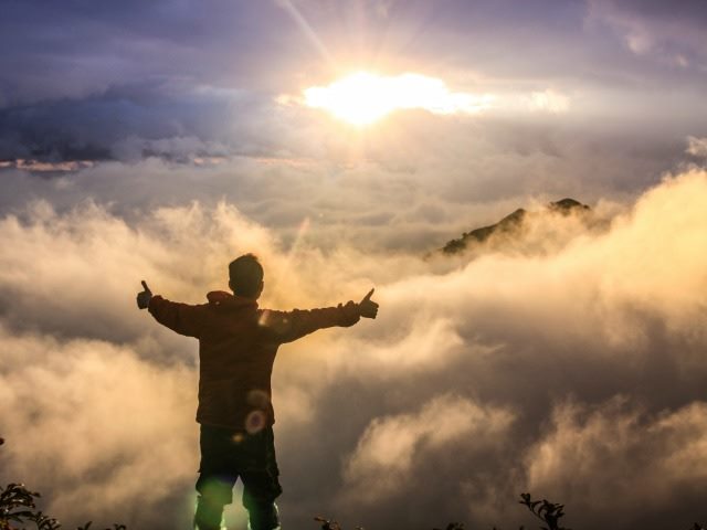 two thumbs up for the sunrise