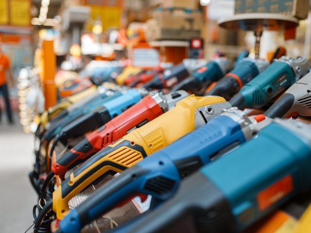 A row of hardware tools lined up, representing the plethora of martech tools from which marketers can choose.