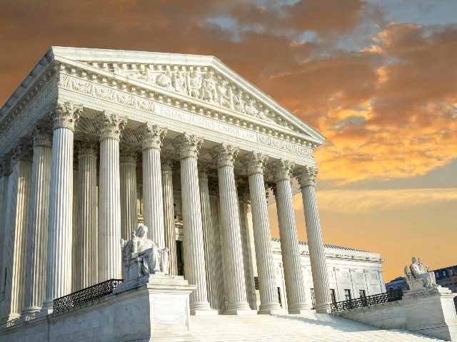 United States Supreme Court building in Washington DC, shot from the outside. 