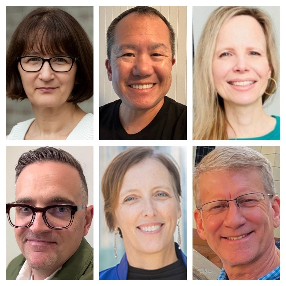 Headshot, top row, left to right, Alicia Saia, Dennis Shiao and Millie Andino-Tyson. Bottom row, left to right, Don Knapp, Lindy Roux and Rich Schwerin.
