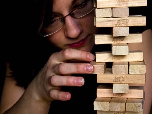 playing jenga